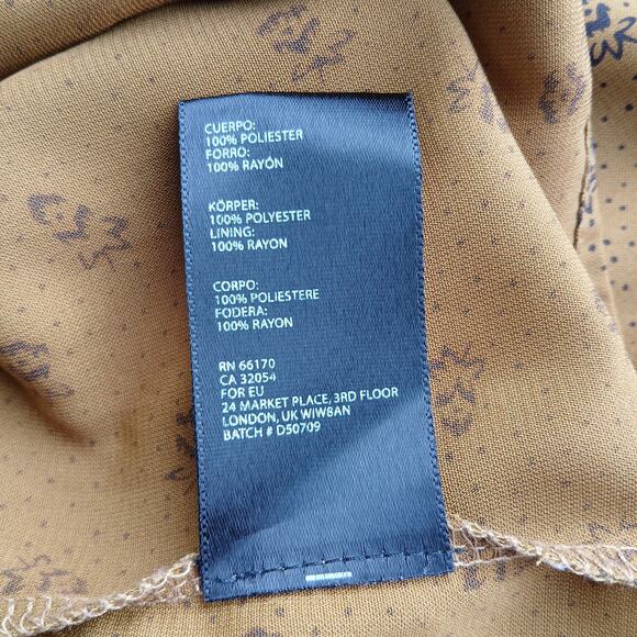 UO Kimchi Blue Mustard Lace up Dress 4 floral ruffles olive corset style front - Picture 7 of 13